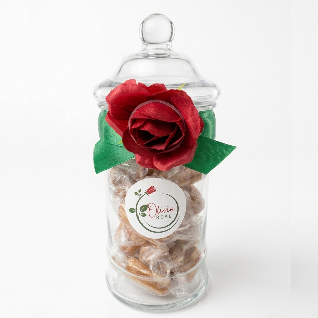 Olivia Rose Mint Humbug Sweets – Traditional Victorian Style Sweet Jar – 500ml