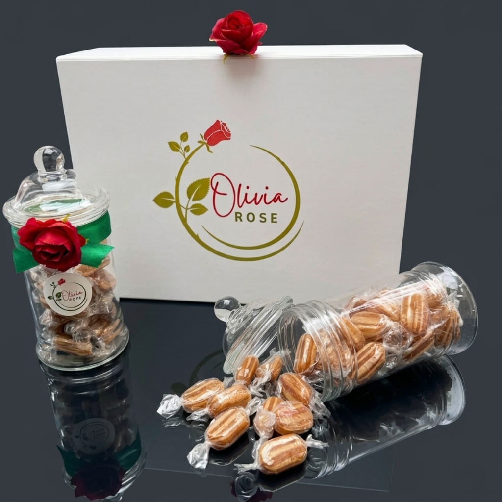 Olivia Rose Mint Humbug Sweets – Traditional Victorian Style Sweet Jar – 500ml