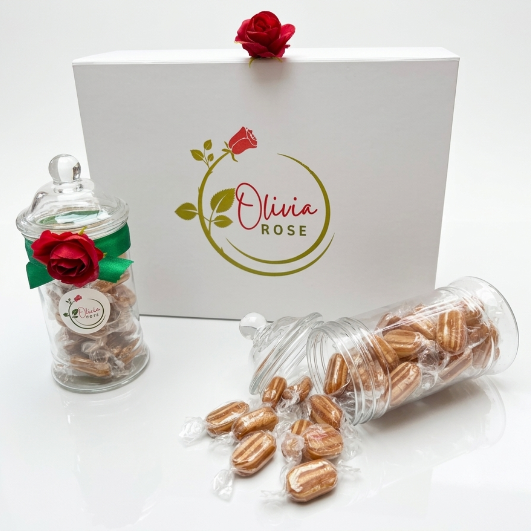 Olivia Rose Mint Humbug Sweets – Traditional Victorian Style Sweet Jar – 500ml