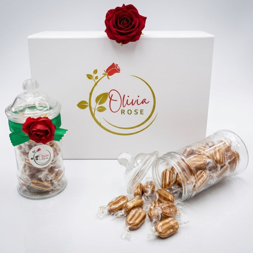 Olivia Rose Mint Humbug Sweets – Traditional Victorian Style Sweet Jar – 500ml