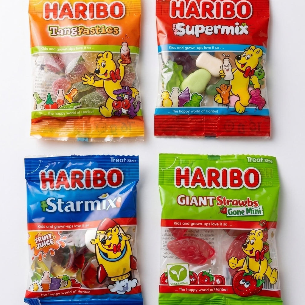 Haribo Mini Treat Bags 16g – Pick Your Flavour & Quantity (20–100 Pack) | Tangfastics, Starmix, Supermix, Giant Strawbs