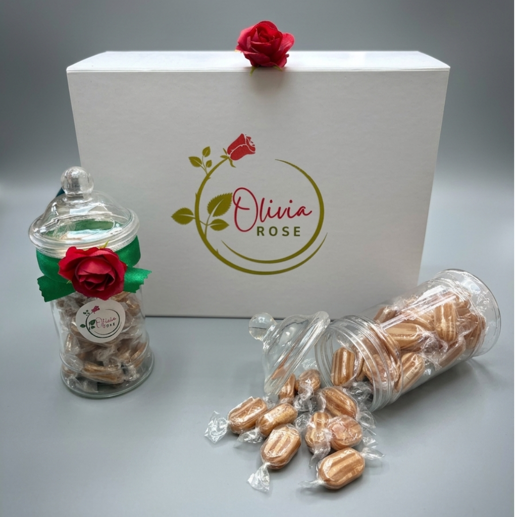 Olivia Rose Mint Humbug Sweets – Traditional Victorian Style Sweet Jar – 500ml