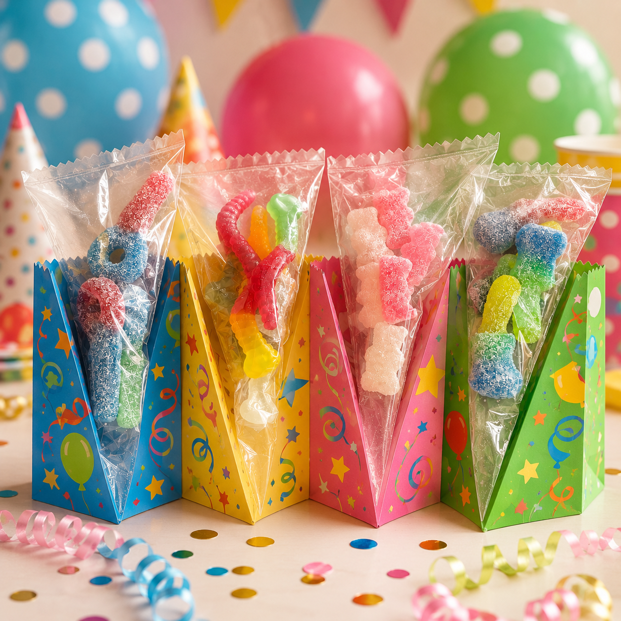 Olivia Rose Vegan Sweet Treat Party Bags – 32 Individually Packed Sweet Bags – Party Box