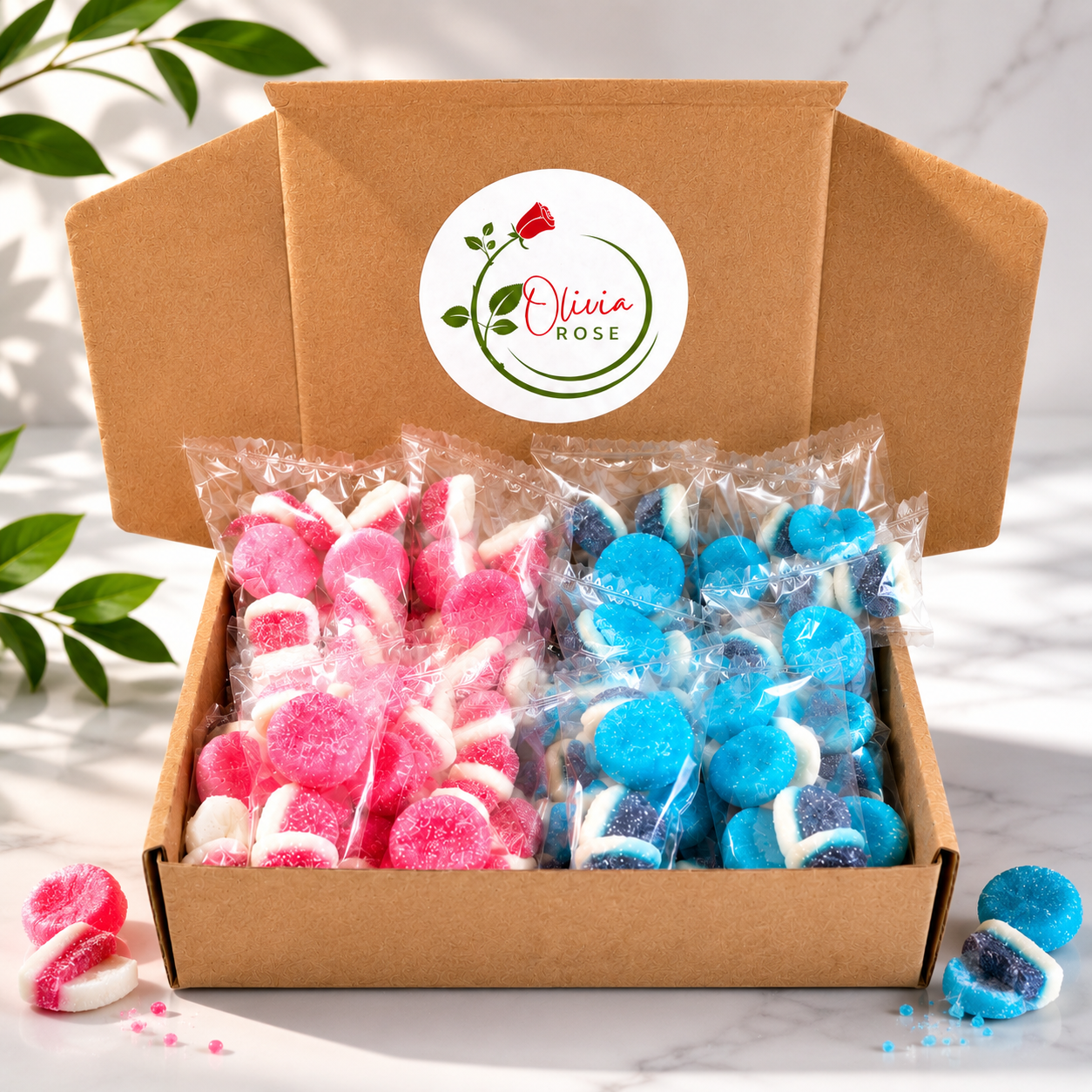 Olivia Rose Pink & Blue Party Treat Bags – 30 Sealed Sweet Party Favour Bags