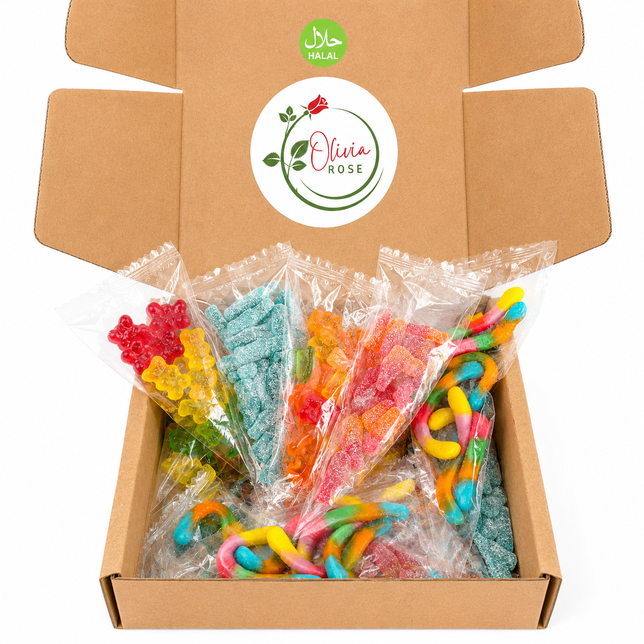35 Pack Halal Sweet Treat Bags – Mixed Gummy & Fizzy Party Sweets – Sealed Individual Bags