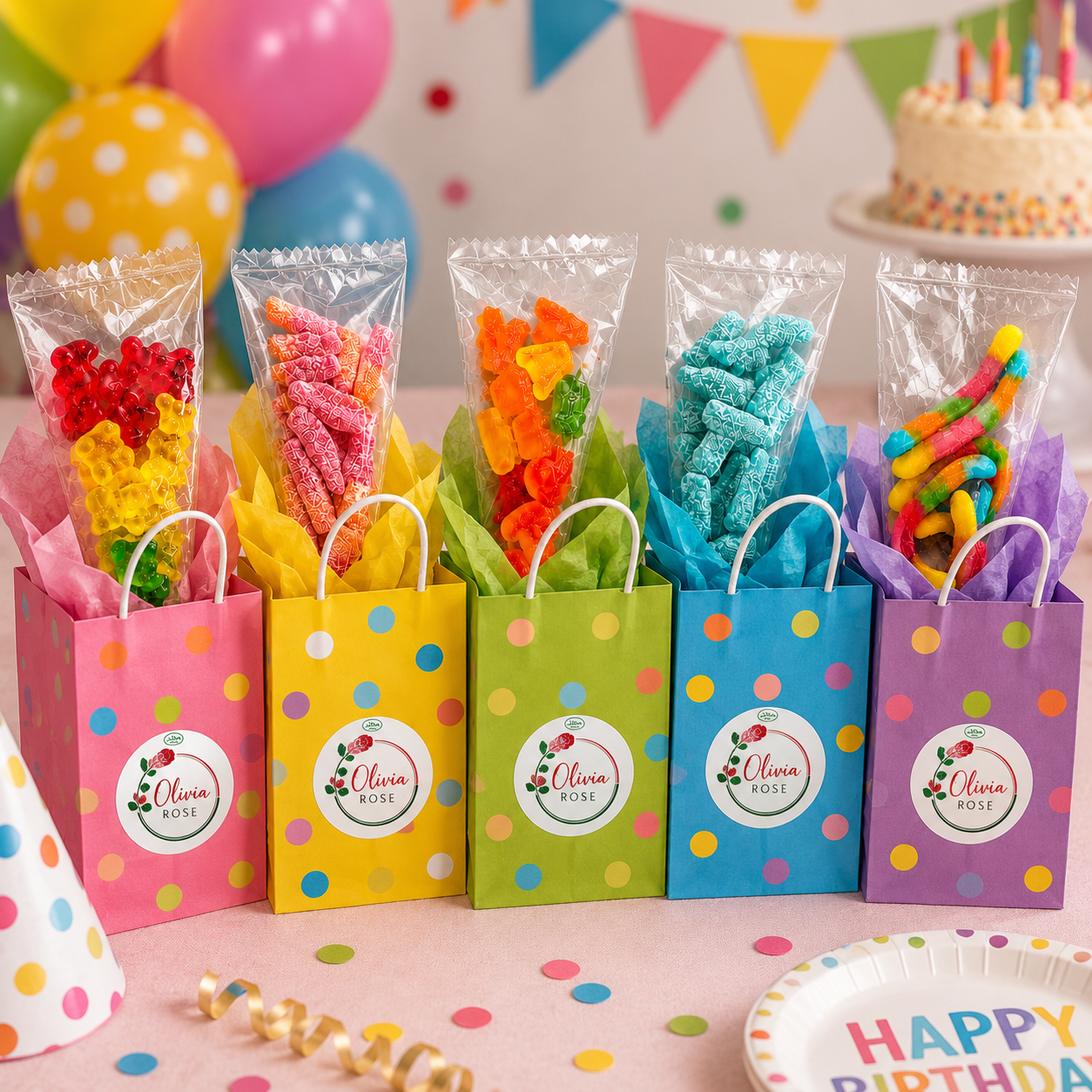 35 Pack Halal Sweet Treat Bags – Mixed Gummy & Fizzy Party Sweets – Sealed Individual Bags