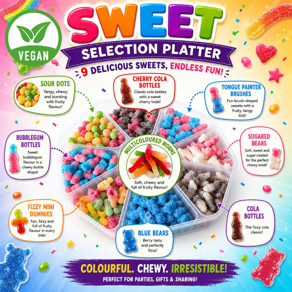 Vegan Sweet Platter – 9 Section Pick & Mix Tray