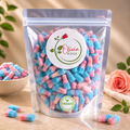 Olivia Rose Vegan Fizzy Bubblegum Bottles – Resealable Pouch – 250g, 500g, 750g & 1000g