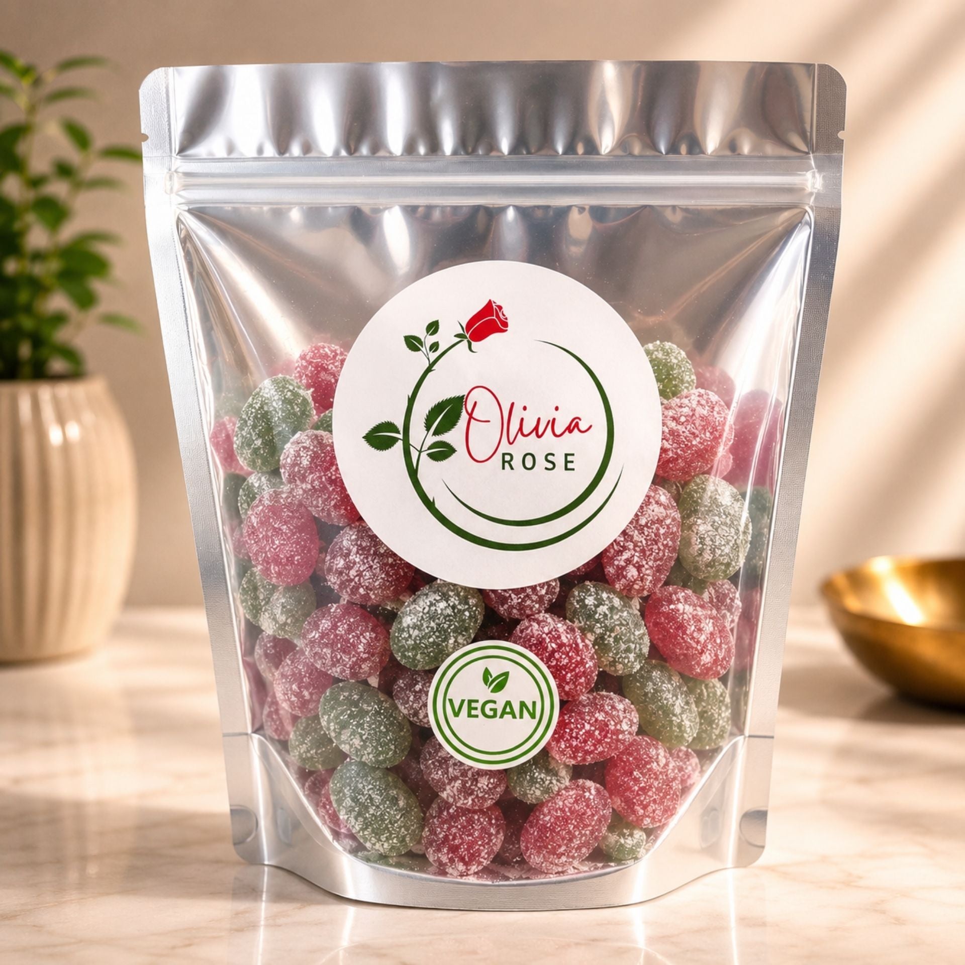 Vegan Fizzy Strawberries